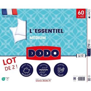 Lot De 2 Oreillers Médium - L'essentiel - 60x60 Cm - 100% Polyester