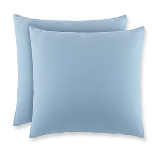 Lot De 2 Taies D'oreiller 2 En 1 - Alèse Absorbante Intégrée - Coloris Givre 50 X 70 Cm Bleu Clair