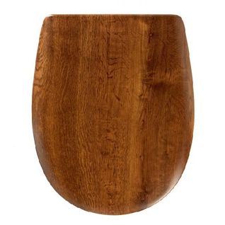 Abattant Double - Effet Noyer - 36x46.5 Cm - Marron Clair