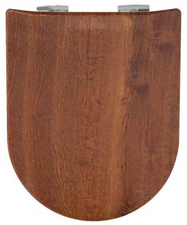 Abattant Wood Slim Déclipsable En Bois Rustique - 47.5x36.5 Cm - Marron Clair