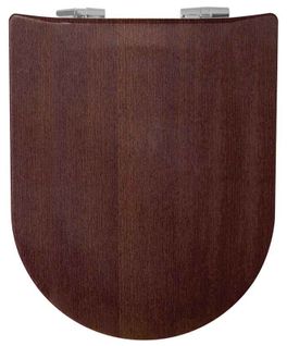 Abattant Wood Slim Déclipsable En Bois Foncé - 47.5x36.5 Cm - Marron Foncé