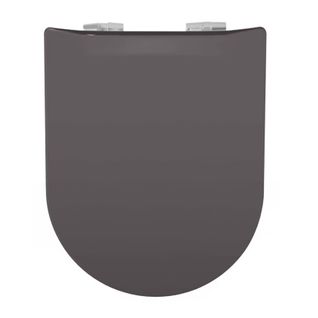 Abattant Uni Wood Slim Double Avec Descente Assistée - 36.5x48 Cm - Gris Anthracite