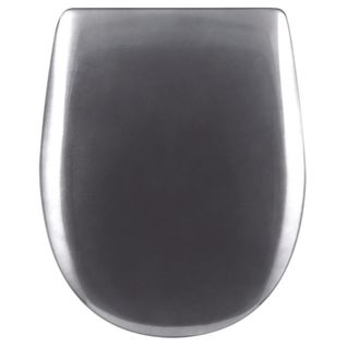 Abattant Double Déclipsable à L'allure Précieuse - 38x49.5 Cm - Gris Anthracite