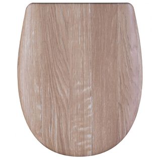 Abattant Easy Clip Descente Assistée Style Bois Naturel - 49.5x38 Cm - Naturel