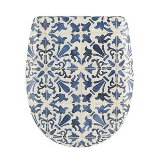 Abattant Easy Clip Avec Descente Assistée Au Style Azuleros - 49.5x38 Cm - Bleu Azur