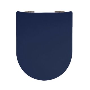 Abattant Wood Slim Déclipsable Uni - 36.5x48 Cm - Bleu Marine