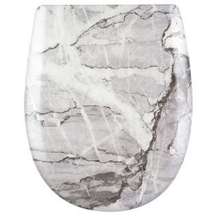 Abattant Déclipsable Au Style Marbré - 38x49.5 Cm - Gris Clair