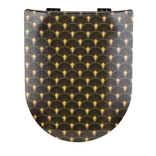 Abattant Wood Slim Déclipsable Art Deco - 47.5x36.5 Cm - Bleu Foncé