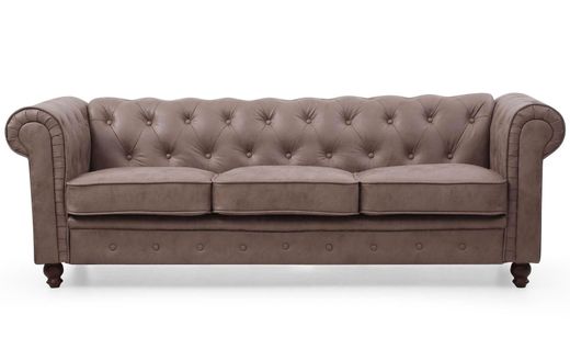 Grand Canapé 3 Places Chesterfield Vintage
