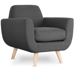 Fauteuil Scandinave Danube Tissu Gris Foncé