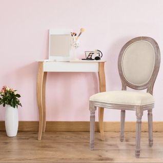 Lot De 20 Chaises De Style Médaillon Louis Xvi Tissu Beige