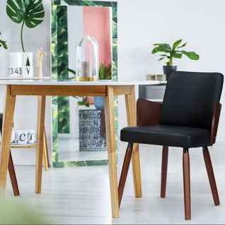 Lot De 2 Chaises Scandinaves Phibie Bois Noisette Et Noir