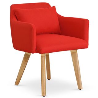 Chaise / Fauteuil Scandinave Gybson Tissu Rouge