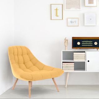 Lot De 2 Fauteuils Danios Tissu Jaune