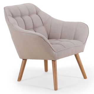 Fauteuil Scandinave Zentao Tissu Beige