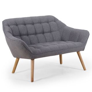 Canapé 2 Places Scandinave Zentao Tissu Gris Clair