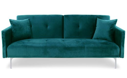 Canapé Convertible Clic-clac 3 Places Carla Velours Vert