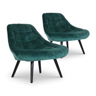 Lot De 2 Fauteuils Danios Velours Vert