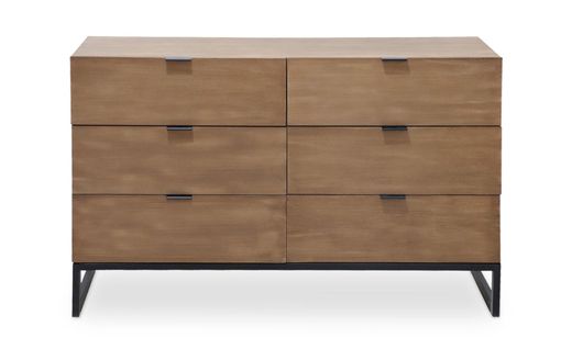 Commode 6 Tiroirs Panara L120cm Bois D'acacia Patiné