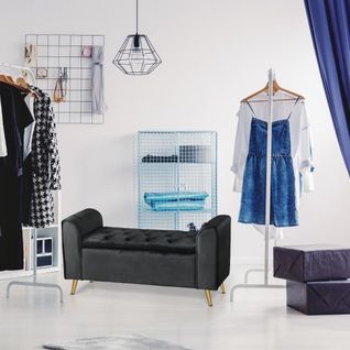 Banc Coffre Winnie Velours Noir