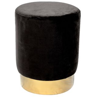 Tabouret Design En Velours "nona" 42cm Noir