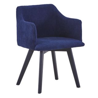 Chaise Style Scandinave Candy Velours Bleu