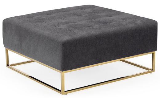 Pouf Carré Hudson Tissu Gris Foncé