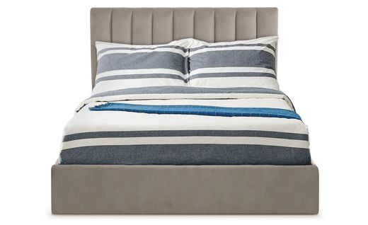 Lit Coffre Songe + Sommier Velours Taupe 160cm
