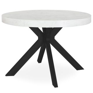 Table Ronde Extensible Myriade Noir Et Effet Marbre