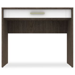 Console 1 Tiroir Tenessil Chêne Foncé Et Blanc