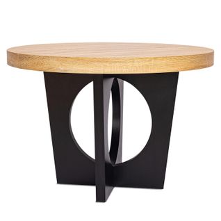 Table Ronde Extensible Kalipso Chêne Clair Et Noir