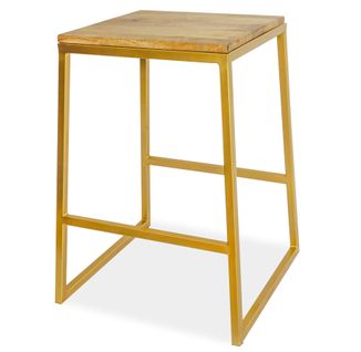 Tabouret De Bar Portheal Métal Or Et Bois