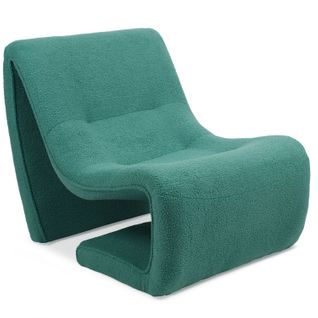 Fauteuil Design Feldon Tissu Bouclette Vert