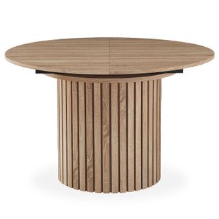 Table Ronde Extensible Pied Central Style Colonne Burkina 120-160cm Bois Sonoma