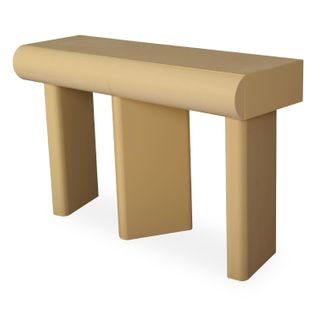 Console Design 2 Tiroirs L120cm Avec Pieds Obliques Mezade Beige