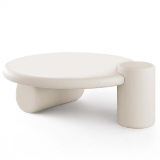 Table Basse Ronde Asymétrique 100cm Yang Crème