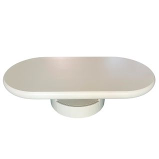 Table Basse Ovale Avec Tiroirs 60x120cm Barket Crème