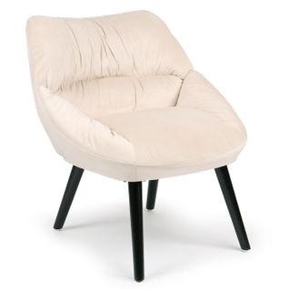 Fauteuil Moderne Et Confortable Patrick Velours Beige