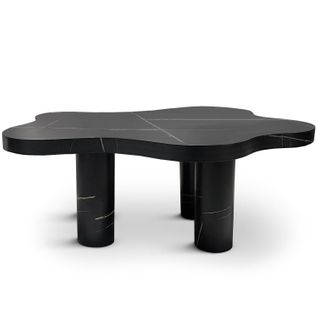 Table Basse Forme Nuage 69x100cm Lagoon Effet Marbre Noir