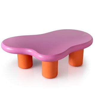 Table Basse Forme Nuage Valdo 69x100cm Rose Et Orange