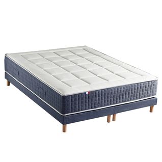 Ensemble Matelas Ressort 7 Zones + Memoire De Forme + Sommier King Style 2x90x200