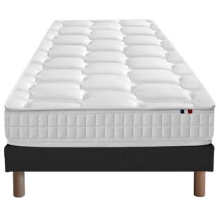 Ensemble Matelas Ressorts Cosmos + Sommier 90x190 Sommier Noir