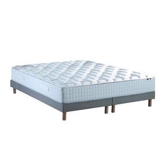 Ensemble Matelas Ressorts Cosmos + Sommier 2x80x200 Sommier Bleu Denim