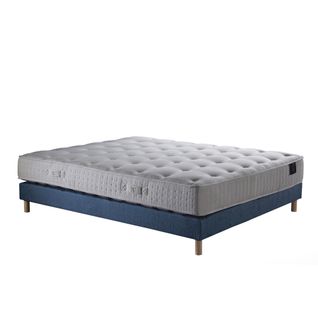 Ensemble Nova Matelas Ressorts Ensachés Mémoire De Forme Bleu Marine 160 X 200 Cm