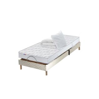 Ensemble Matelas Latex Et Lit Electrique 3 Zones + Couette + Oreillers + Sommier Fabrication France