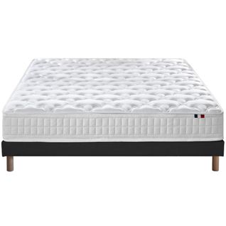 Ensemble Matelas Ressorts Astre + Sommier 140x190cm Noir
