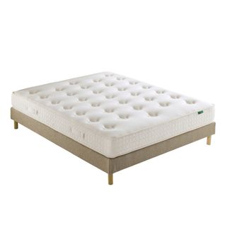 Ensemble Matelas Le Latex Naturel Sommier Beige, 140x190