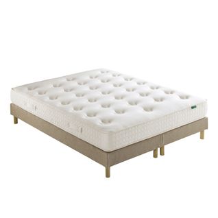 Ensemble Matelas Le Latex Naturel Sommier Beige, 160x200