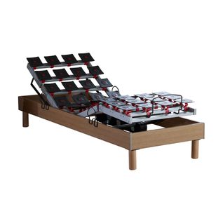 Lit Électrique Relaxation à Plots + Matelas Mousse Mémoire De Forme 90 X 190 Cm