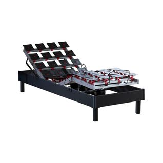 Lit Électrique Relaxation à Plots + Matelas 100% Latex 90 X 190 Cm